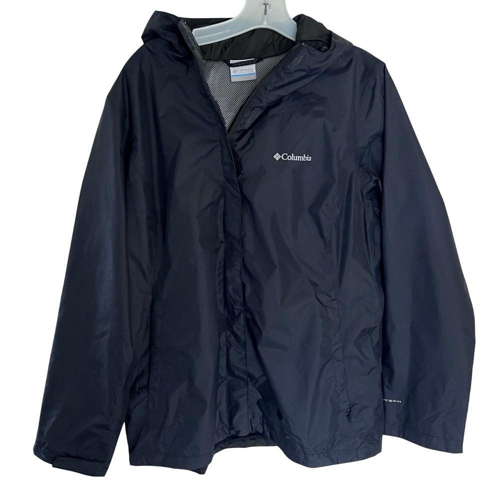 Columbia Arcadia II Rain Jacket Womens XL Black Waterproof Omni-Tech